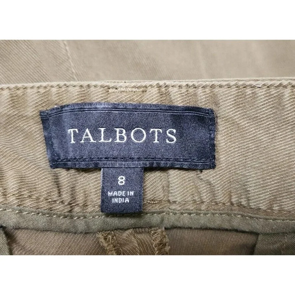 Talbots Womens Olive Green Pants Cropped Size 8 Utility Pockets - Picture 5 of 6
